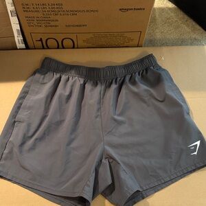 Gymshark Men's Gray Athletic Shorts with Subtle Logo